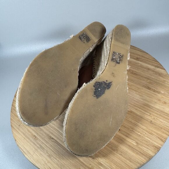 Vince Surya Brown Leather Wedge Espadrille Sandals Womens 9.5 - Picture 7 of 8